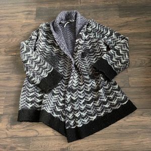 Free People Black and Gray Cardigan